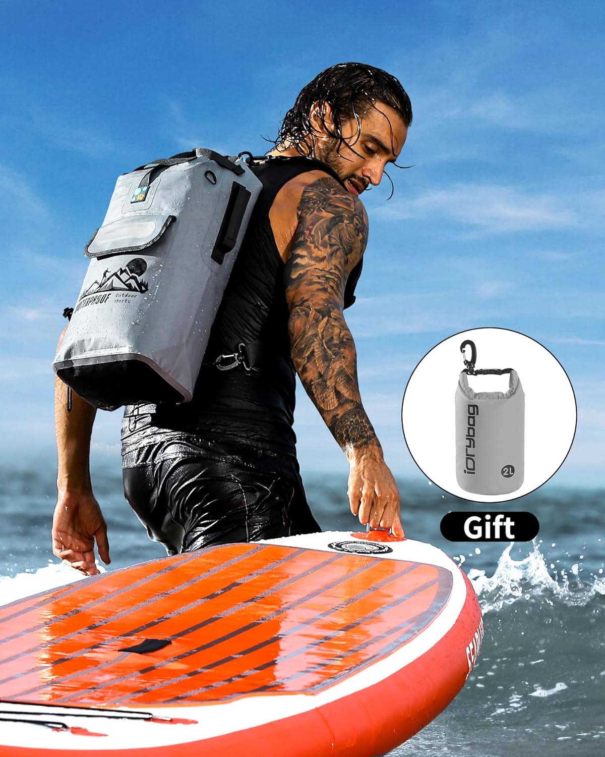 IDRYBAG Dry Bag Backpack Waterproof Floating 20L/30L/40L, Dry Bags Waterproof Backpack for Men, Dry Sack Waterproof Bag