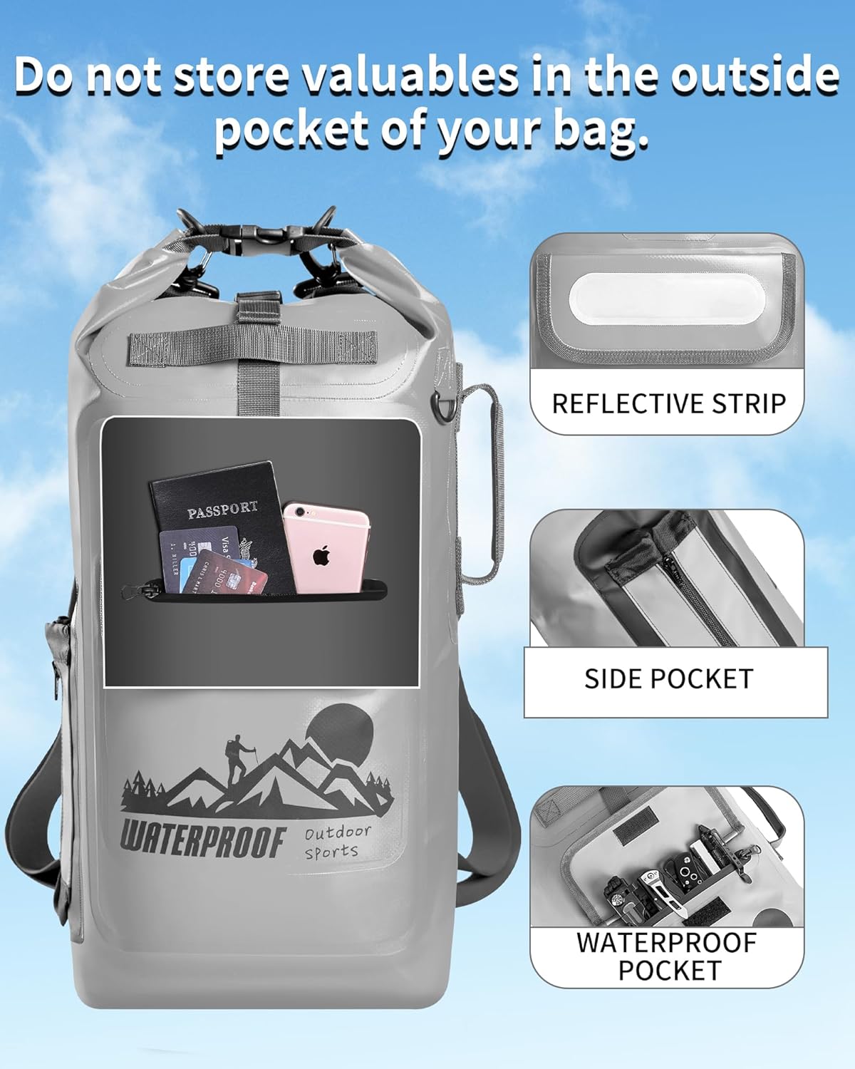 IDRYBAG Dry Bag Backpack Waterproof Floating 20L/30L/40L, Dry Bags Waterproof Backpack for Men, Dry Sack Waterproof Bag